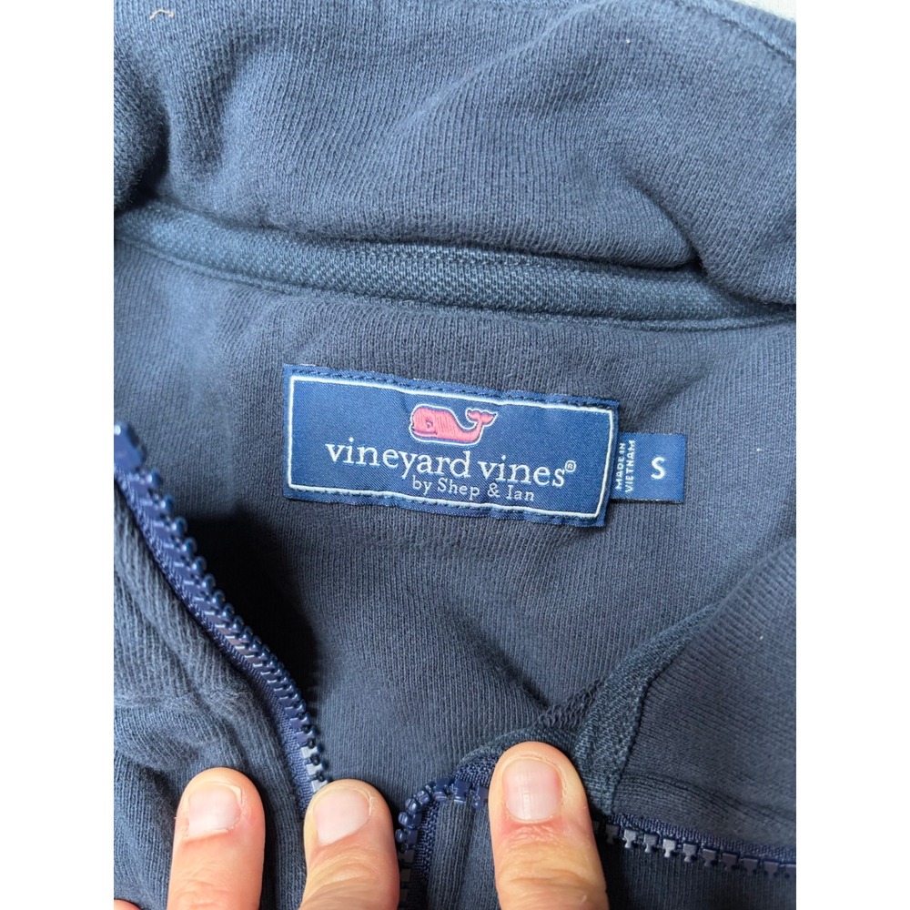 Vineyard Vines Mens Navy Blue 1/4 Zip Cotton Pullover Sweatshirt Small - Picture 4 of 6